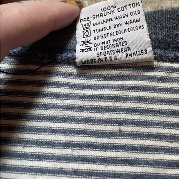 Vintage 90s Myrtle Beach Dolphin T Shirt Size Large Single Stitch Stripes - Picture 7 of 7